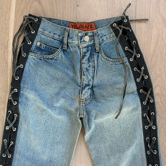 *GREAT CONDITION* ♡ YES BRAZIL Denim Side Tie Jeans - Picture 2 of 7